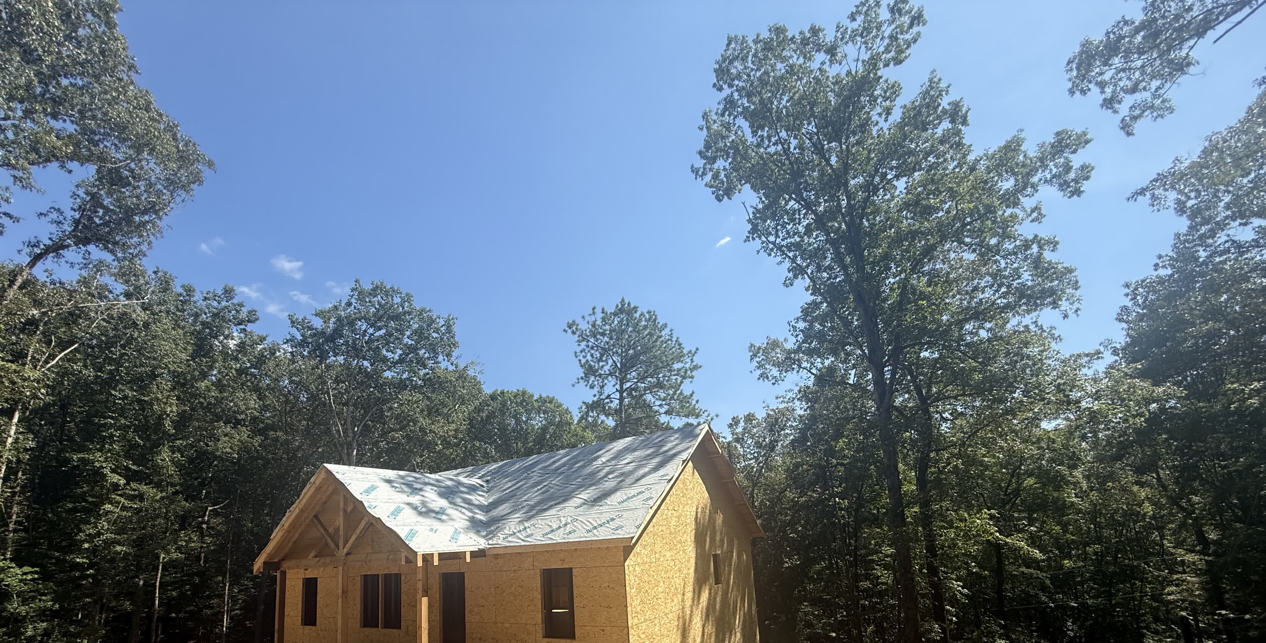 Home under construction at dry-in